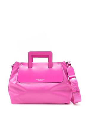 Emporio Armani logo-stamp top-handle bag - Pink