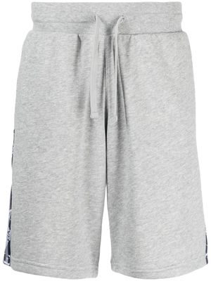 Emporio Armani logo-tape cotton-blend track shorts - Grey