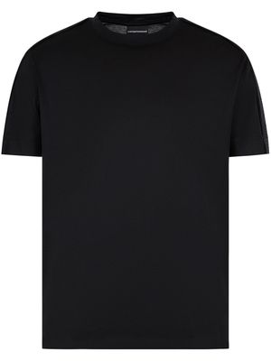 Emporio Armani logo-tape cotton T-shirt - Black