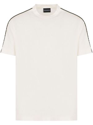 Emporio Armani logo-tape cotton T-shirt - White