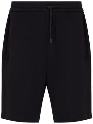 Emporio Armani logo-tape drawstring bermuda shorts - Black