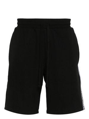 Emporio Armani logo-tape jersey shorts - Black