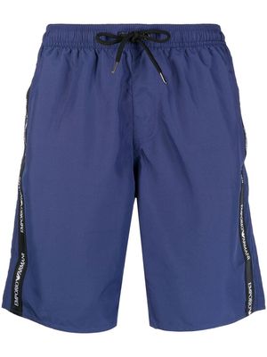 Emporio Armani logo-tape swim shorts - Blue
