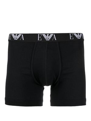 Emporio Armani logo-waist cotton boxer briefs - Black