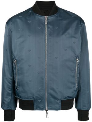 Emporio Armani long sleeve bomber jacket - Blue