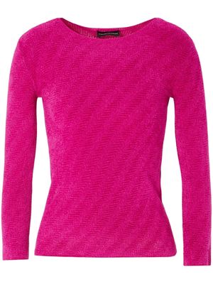 Emporio Armani long-sleeve chenille-texture jumper - Pink