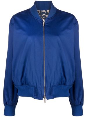 Emporio Armani long-sleeve cotton bomber jacket - Blue