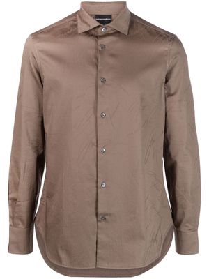 Emporio Armani long-sleeve cotton shirt - Brown