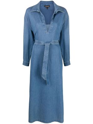 Emporio Armani long sleeve day dress - Blue