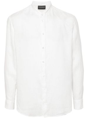 Emporio Armani long-sleeves linen shirt - White