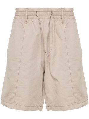 Emporio Armani mi-rise linen blend wide-leg shorts - Neutrals