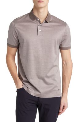 Emporio Armani Micro Pattern Polo in Brown/Off White