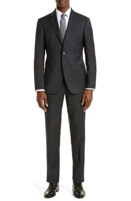 Emporio Armani Micro Textured Wool Suit in Charcoal