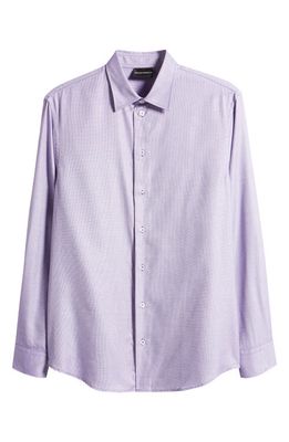 Emporio Armani Micropattern Sport Shirt in Solid Medium Purple