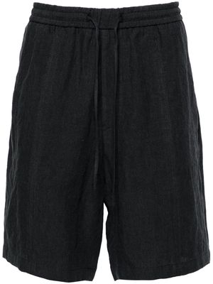 Emporio Armani mid-rise linen shorts - Black