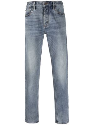 Emporio Armani mid-rise tapered-leg jeans - Blue