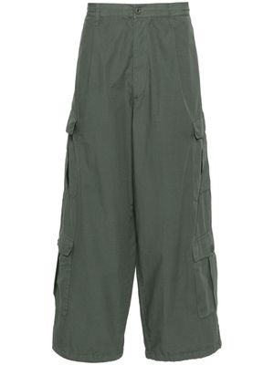 Emporio Armani mid-rise wide-leg trousers - Green