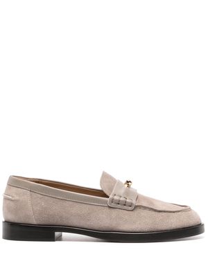 Emporio Armani moc-stitching suede loafers - Grey