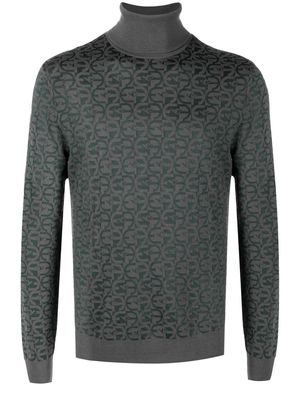 Emporio Armani monogram-jacquard rollneck sweater - Multicolour