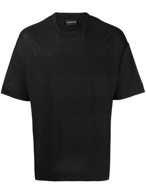 Emporio Armani monogram-print short-sleeved T-shirt - Black