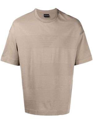 Emporio Armani monogram-print short-sleeved T-shirt - Brown