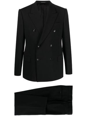 Emporio Armani notched-lapel double-breasted suit - Blue