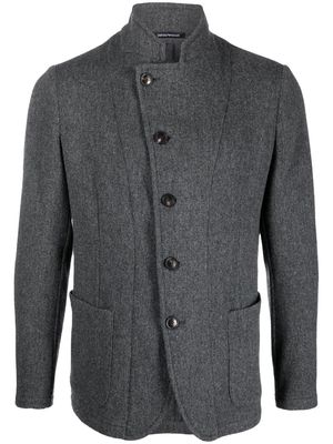 Emporio Armani off-centre blazer jacket - Grey