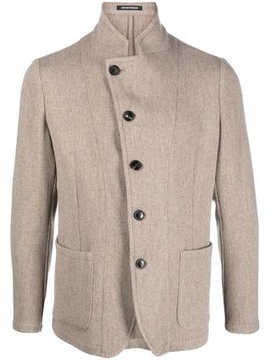 Emporio Armani off-centre blazer jacket - Neutrals