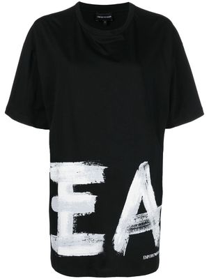 Emporio Armani oversize logo-print T-shirt - Black