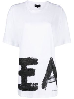 Emporio Armani oversize logo-print T-shirt - White
