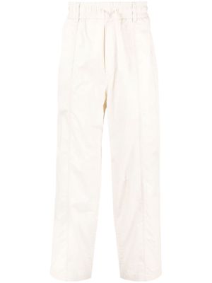 Emporio Armani panelled drawstring cotton track pants - Neutrals