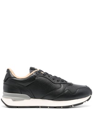 Emporio Armani panelled leather sneakers - Blue