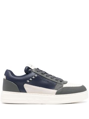 Emporio Armani panelled leather sneakers - Grey