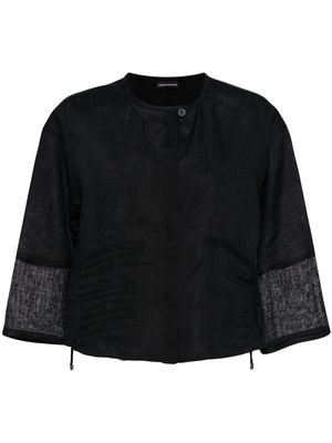 Emporio Armani panelled linen blouse - Black