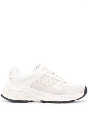 Emporio Armani panelled logo-patch sneakers - Neutrals