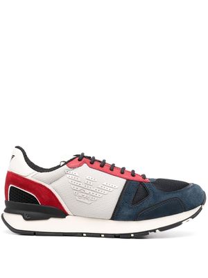 Emporio Armani panelled low-top sneakers - Blue