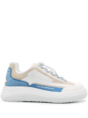 Emporio Armani panelled mesh chunky sneakers - White