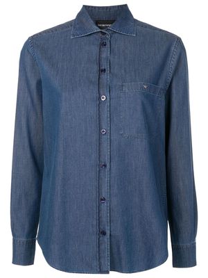 Emporio Armani patch-pocket denim shirt - Blue