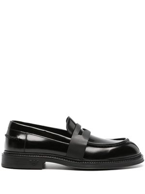 Emporio Armani patent-finish leather loafers - Black
