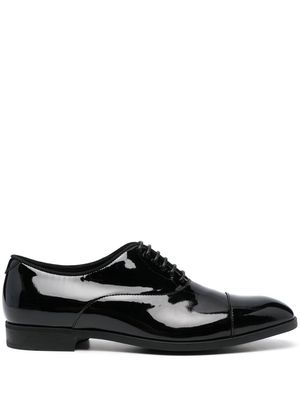 Emporio Armani patent leather lace-up shoes - Black
