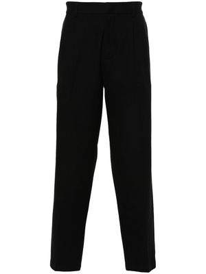 Emporio Armani patterned cotton tailored trousers - Black
