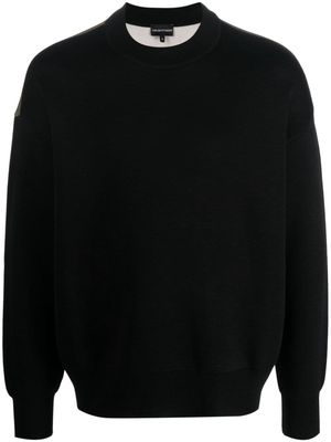 Emporio Armani patterned intarsia-knit jumper - Black