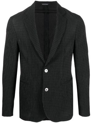 Emporio Armani patterned-jacquard single-breasted blazer - Black