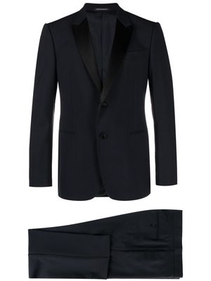 Emporio Armani peak-lapels wool blend suit - Blue