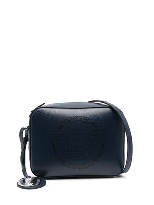Emporio Armani perforated-logo crossbody bag - Blue