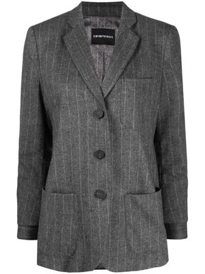 Emporio Armani pinstripe-pattern single-breasted blazer - Grey