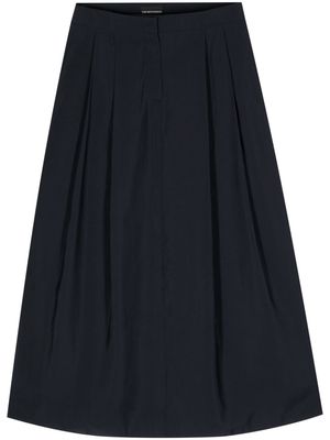 Emporio Armani pleat-detail A-line skirt - Blue