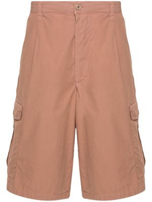 Emporio Armani pleat-detail cotton cargo shorts - Brown