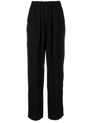 Emporio Armani pleat-detail high-waist trousers - Black