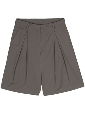 Emporio Armani pleat-detail wide-leg shorts - Green